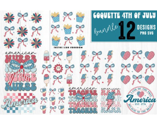 Coquette 4th of July Bundle Svg Png Usa