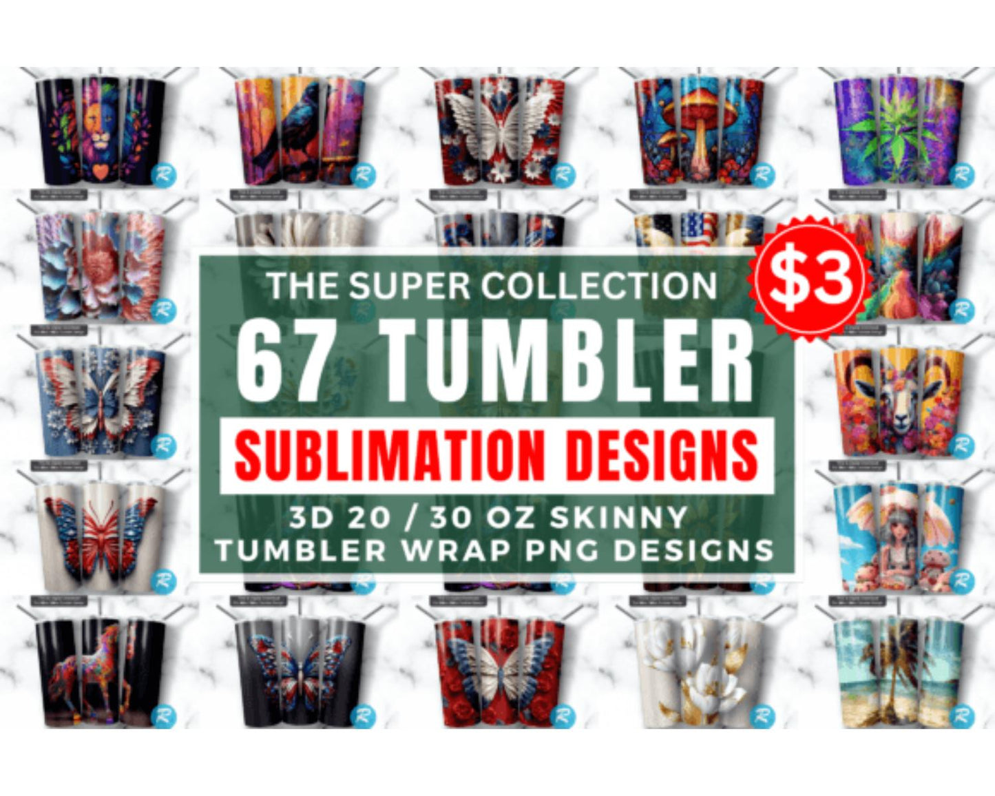 The Super Collection Tumbler PNG Bundle