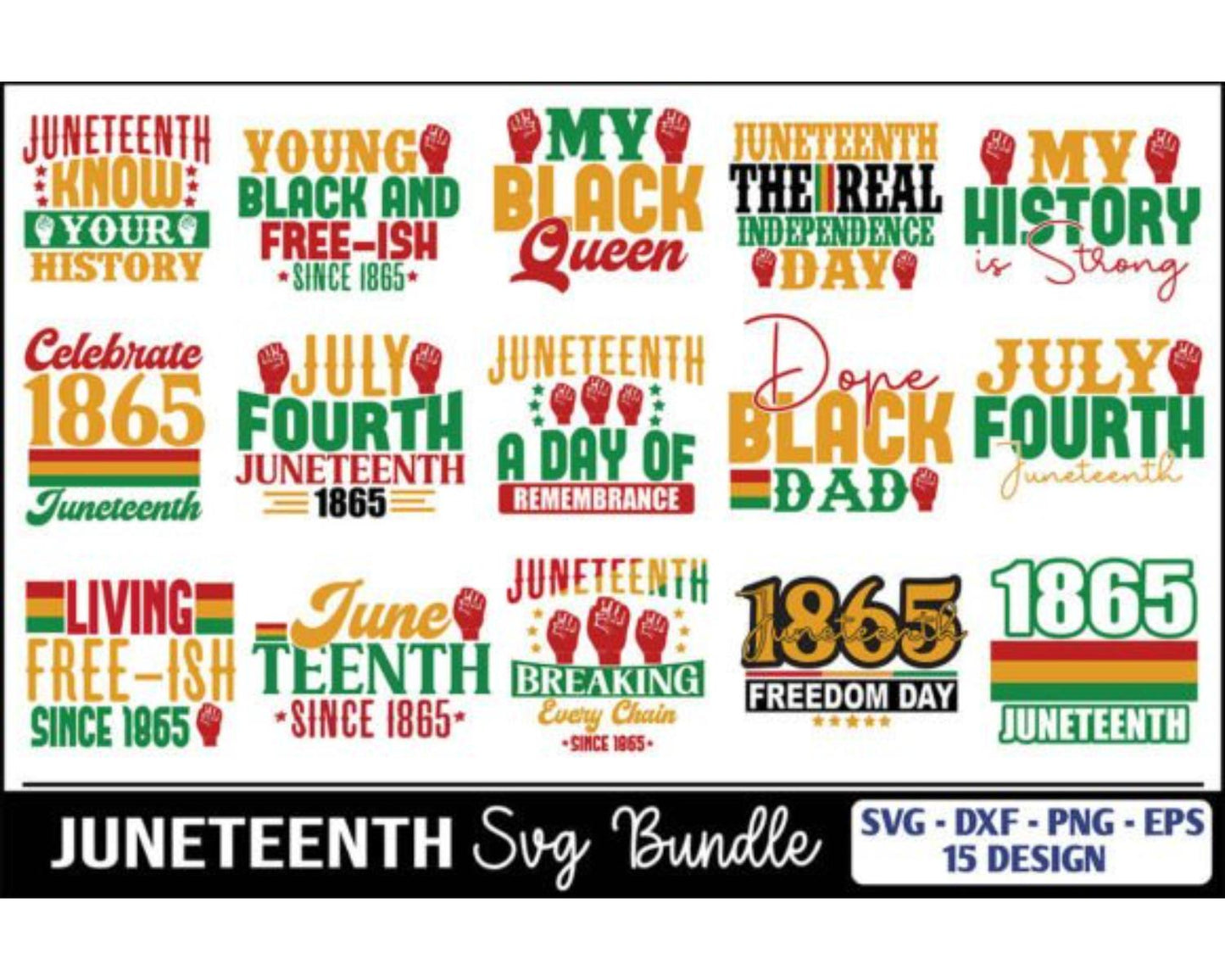 15 Juneteenth SVG Bundle