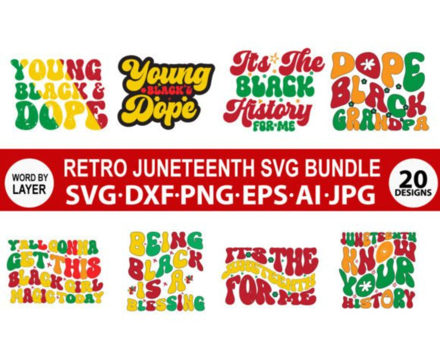 Retro Juneteenth Svg Bundle