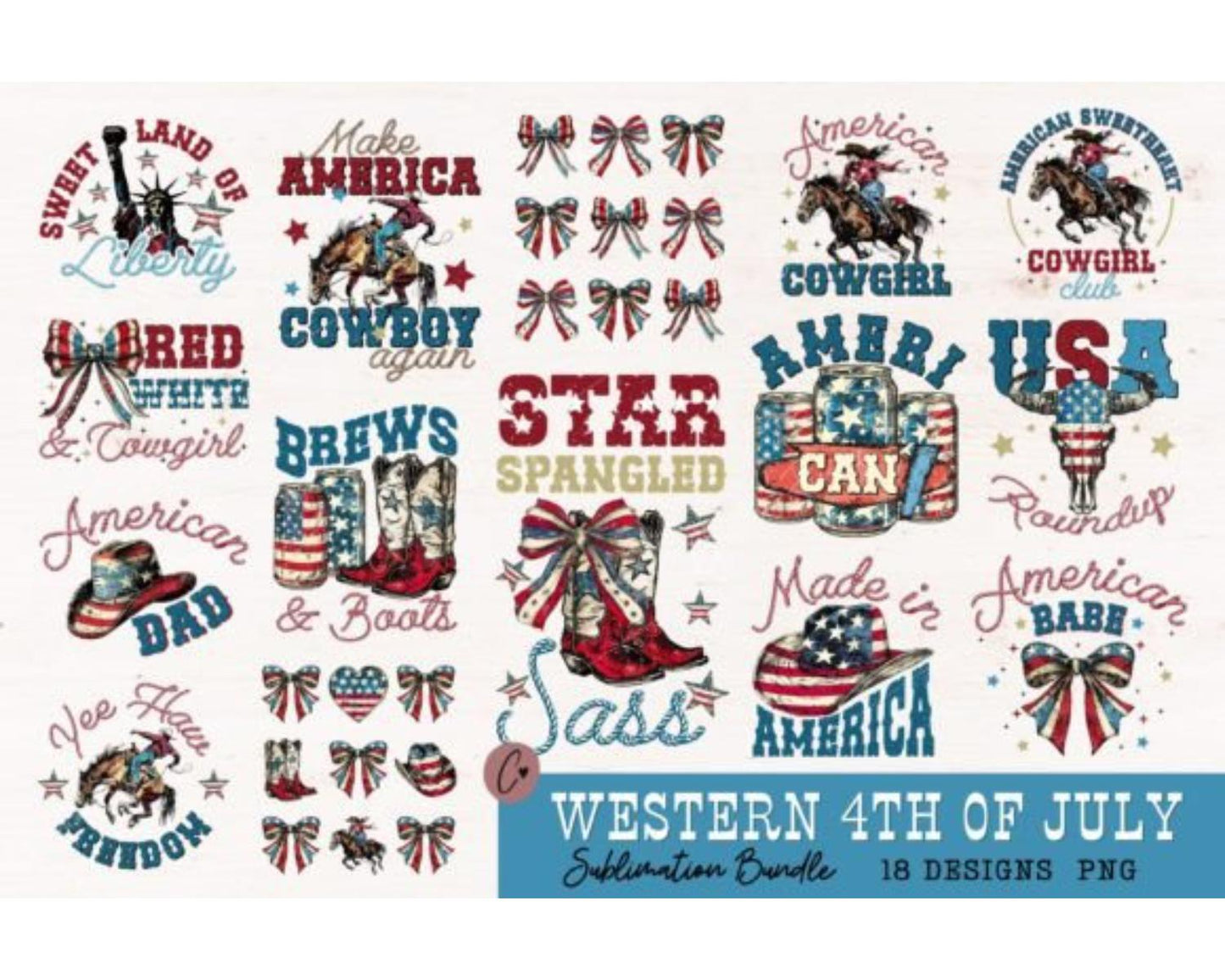 Western 4th of July Bundle PNG