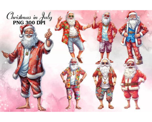 Funny Santa Claus for 4th of July Bundle