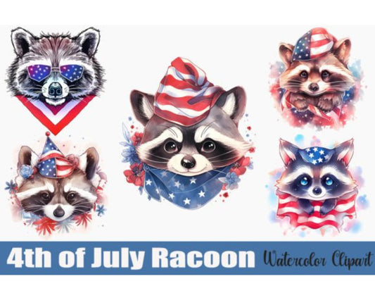 Cute Racoon 4th of July Bundle