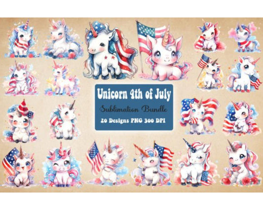 Cute Baby Unicorn 4th of July Bundle