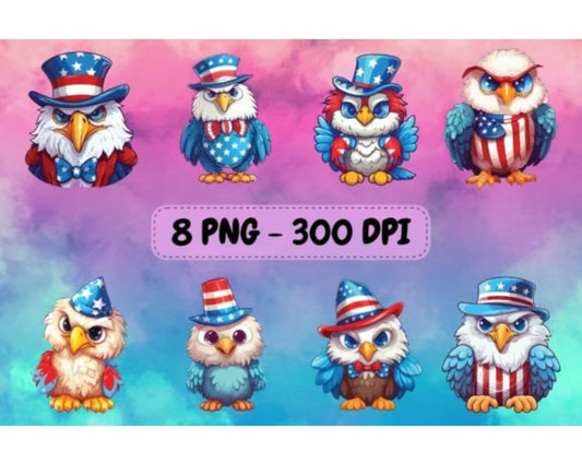 Cute Eagle in 4th of July Bundle