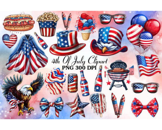 4th of July Sublimation Clipart Bundle