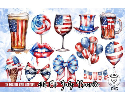 4th of July Bundle Sublimation Clipart