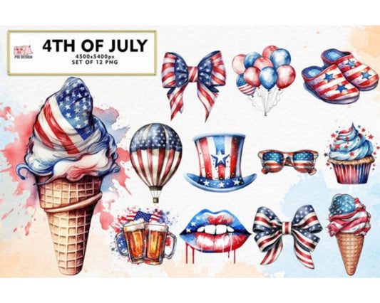 4th of July Bundle Sublimation Clipart