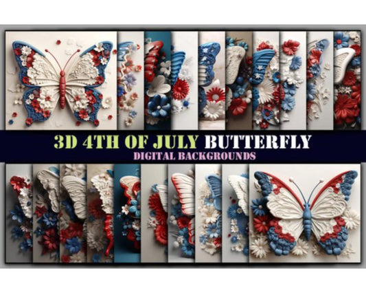 3D Butterfly 4th of July Bundle