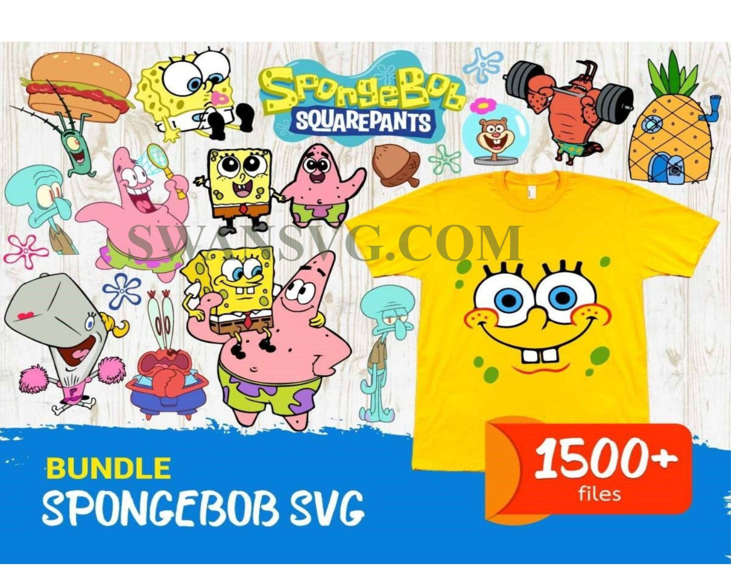 1500 Spongebob Mega Bundle, Trending Svg, Spongebob Characters Svg