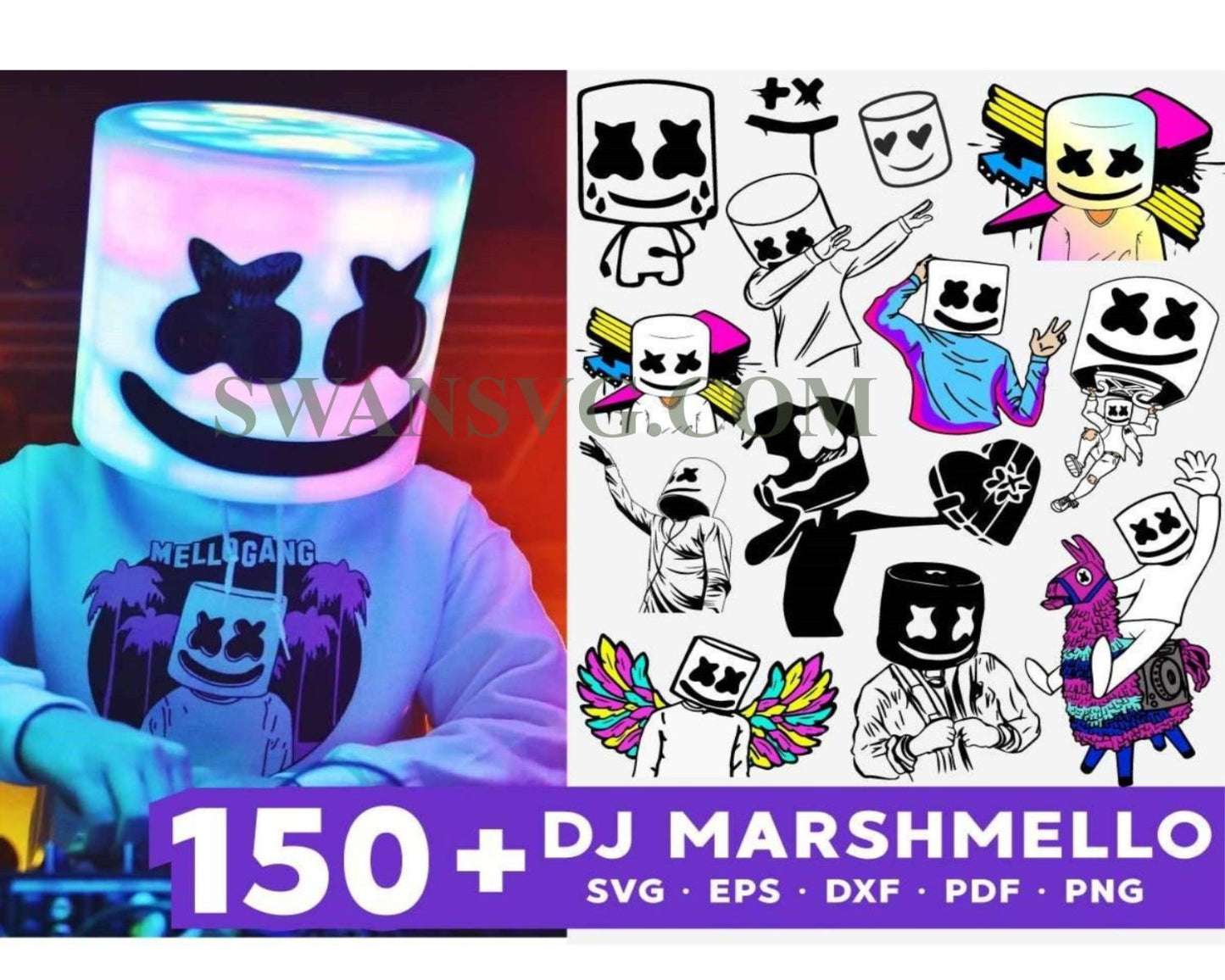 150 Bundle Marshmello SVG, Trending Svg, Marshmello DJ Svg