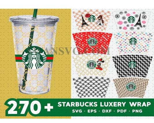 270 Starbucks Wrap Bundle Svg, Starbucks Coffee Svg, Trending Svg