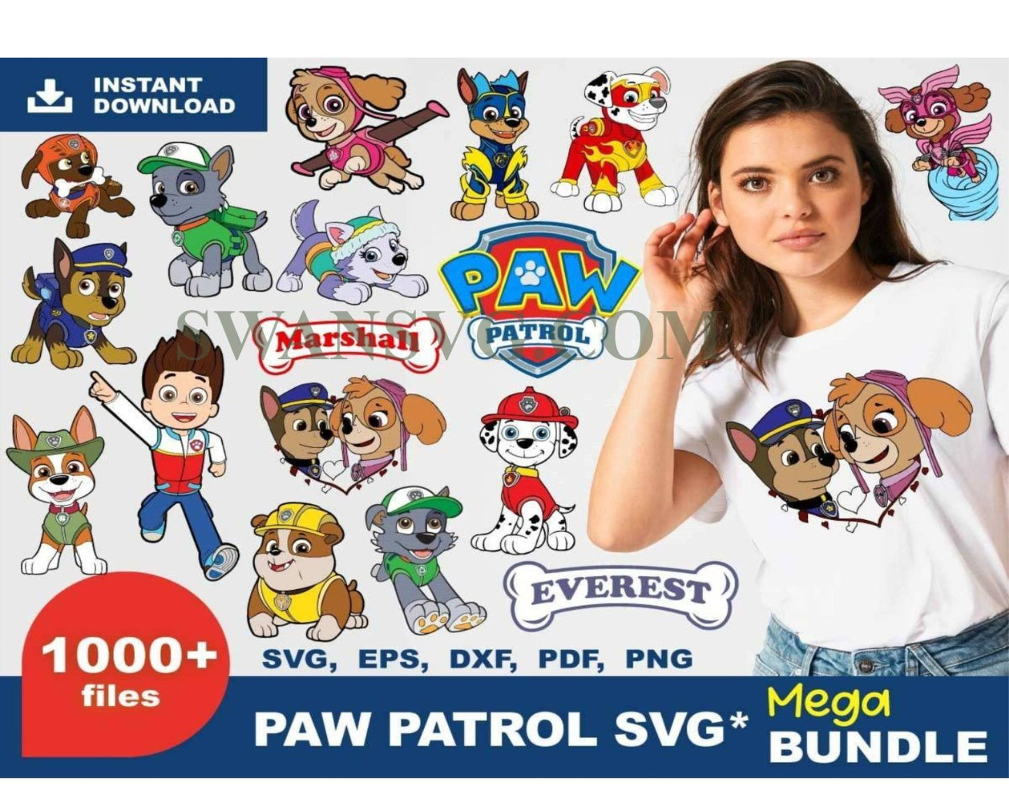 1000 Bundle Paw Patrol SVG, Paw Patrol Mega Bundle Svg, Paw Patrol