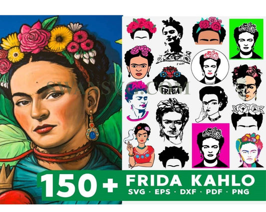 150 Bundle Fra Kahlo SVG, Fra Kahlo Bundle Svg, Fra Kahlo Faces Svg