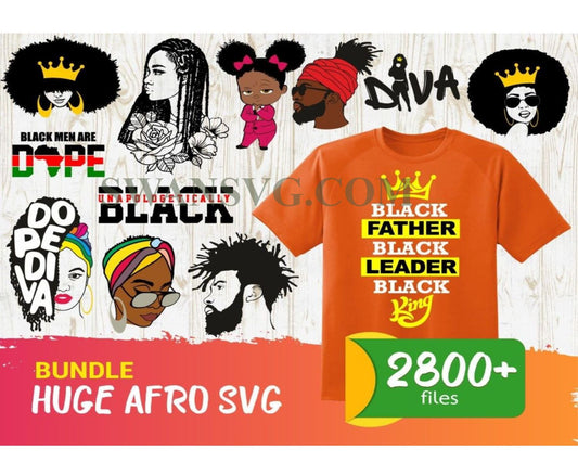 Afro Bundle Svg, Juneteenth Svg, Huge Afro Svg