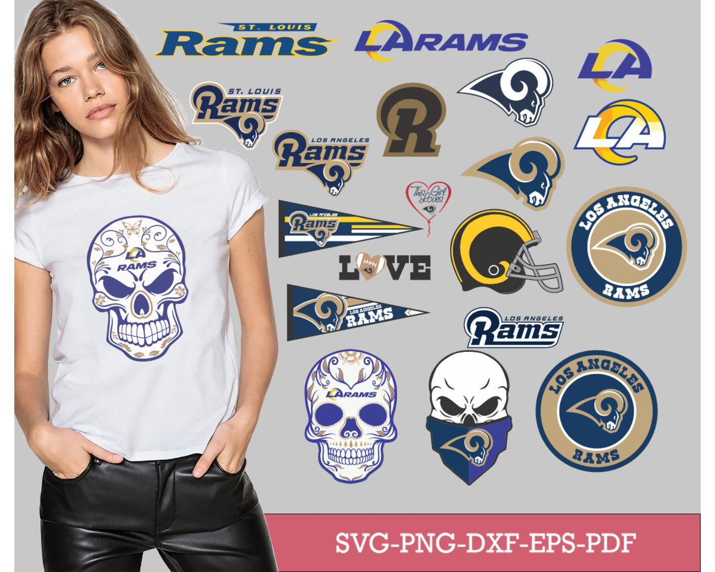 Los Angeles Rams Bundle Svg, Rams Svg, Rams logo svg, Nfl svg