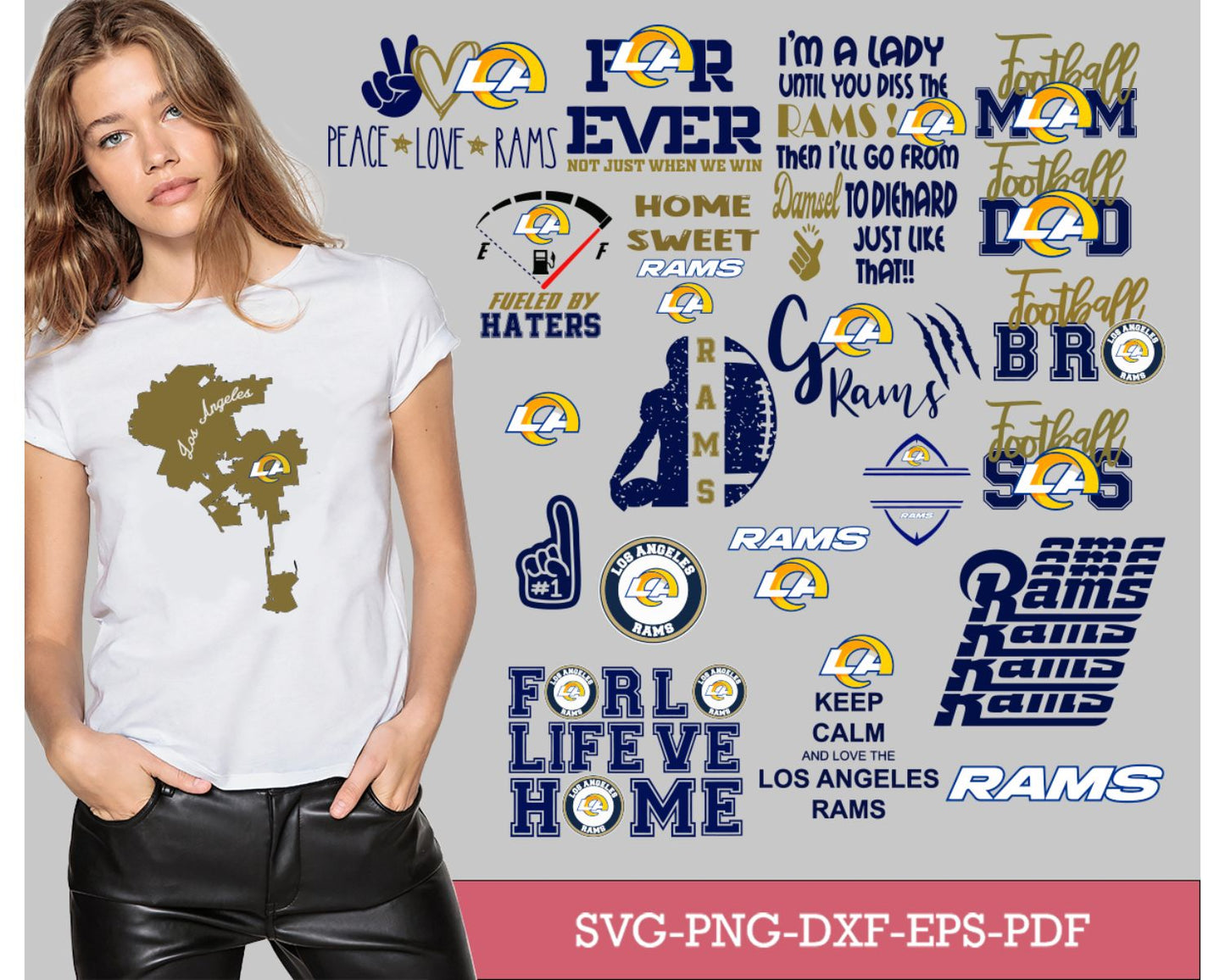 Los Angeles Rams Bundle Svg, Rams Svg, Rams logo svg, Nfl svg