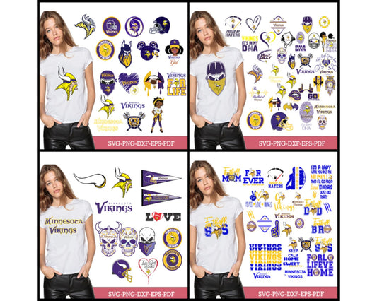 Minnesota Vikings Bundle Svg, Vikings Svg, Vikings logo svg