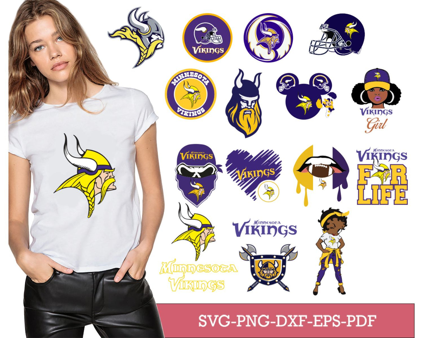 Minnesota Vikings Bundle Svg, Vikings Svg, Vikings logo svg