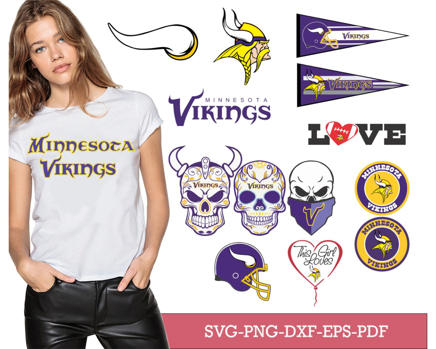 Minnesota Vikings Bundle Svg, Vikings Svg, Vikings logo svg