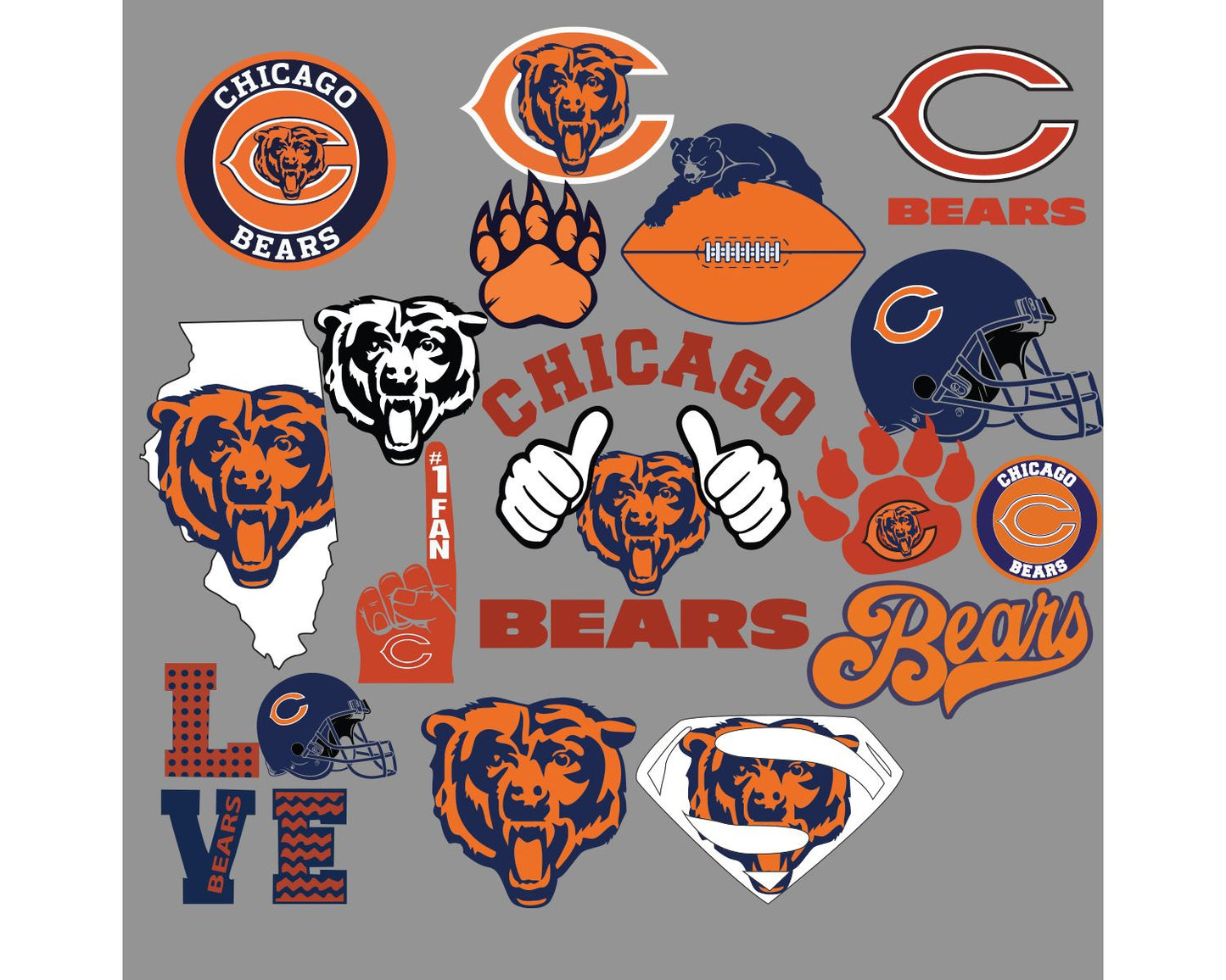 Chicago Bears Bundle Svg, Bears Svg, Bears logo svg, Football Svg