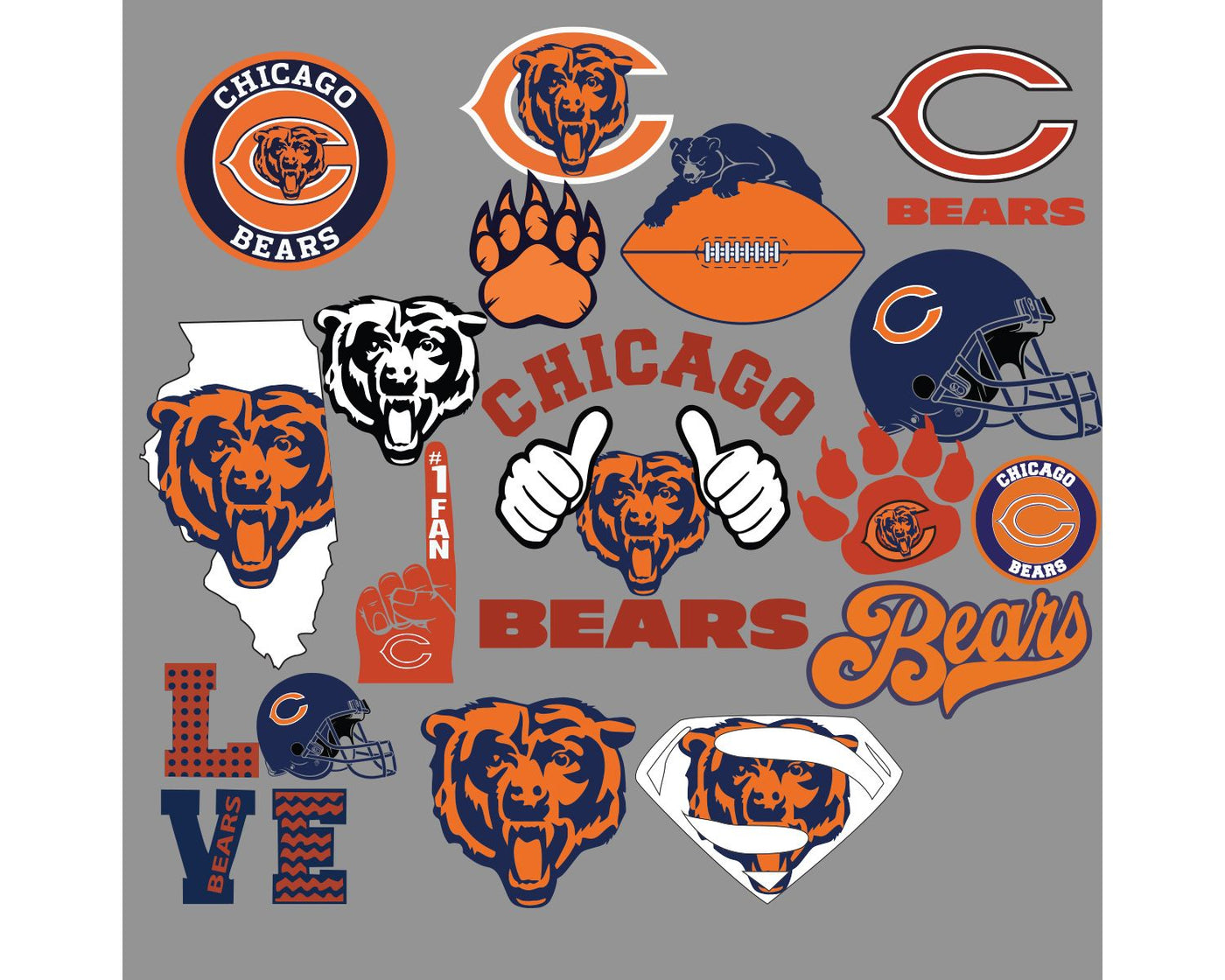 Chicago Bears Bundle Svg, Bears Svg, Bears logo svg, Football Svg