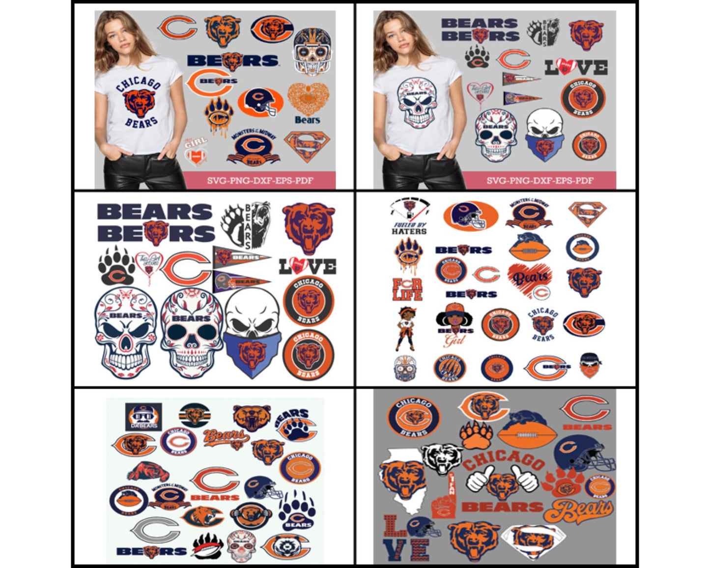 Chicago Bears Bundle Svg, Bears Svg, Bears logo svg, Football Svg