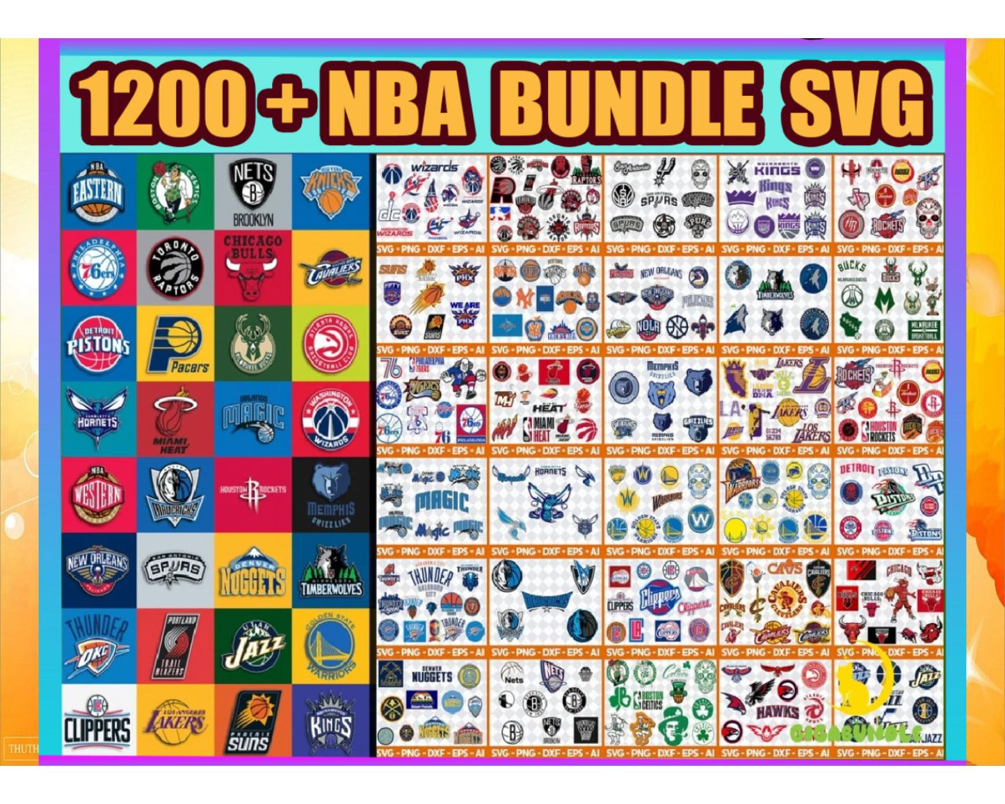 Giga Bundle Sport team Svg, All team NFL NCAA MLB NBA NHL Svg