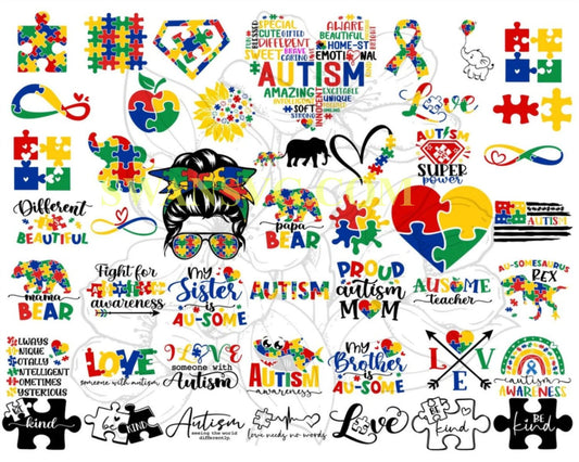 185 Autism Svg Bundle, Autism Mom Svg, Autism Awareness Svg