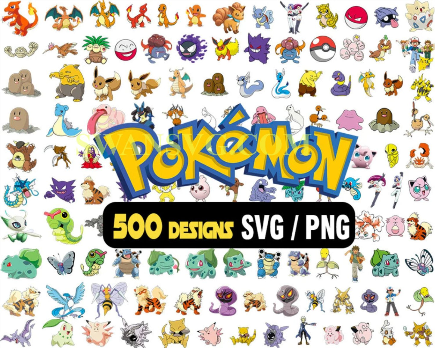 500 Bundle Pokemon SVG, Pokemon Layered, Pokemon bundle svg, Pokemon P ...