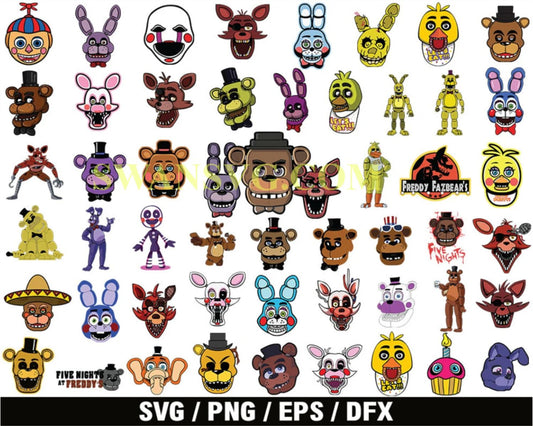 320 FNAF bundle Svg, FNAF Svg, Five Nights at Freddy's Set, Freddy