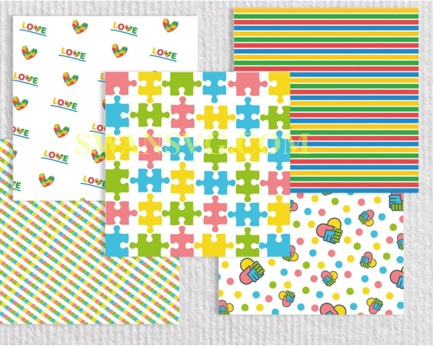 40 Autism bundle svg, au puzzle pattern bundle, autism digital paper