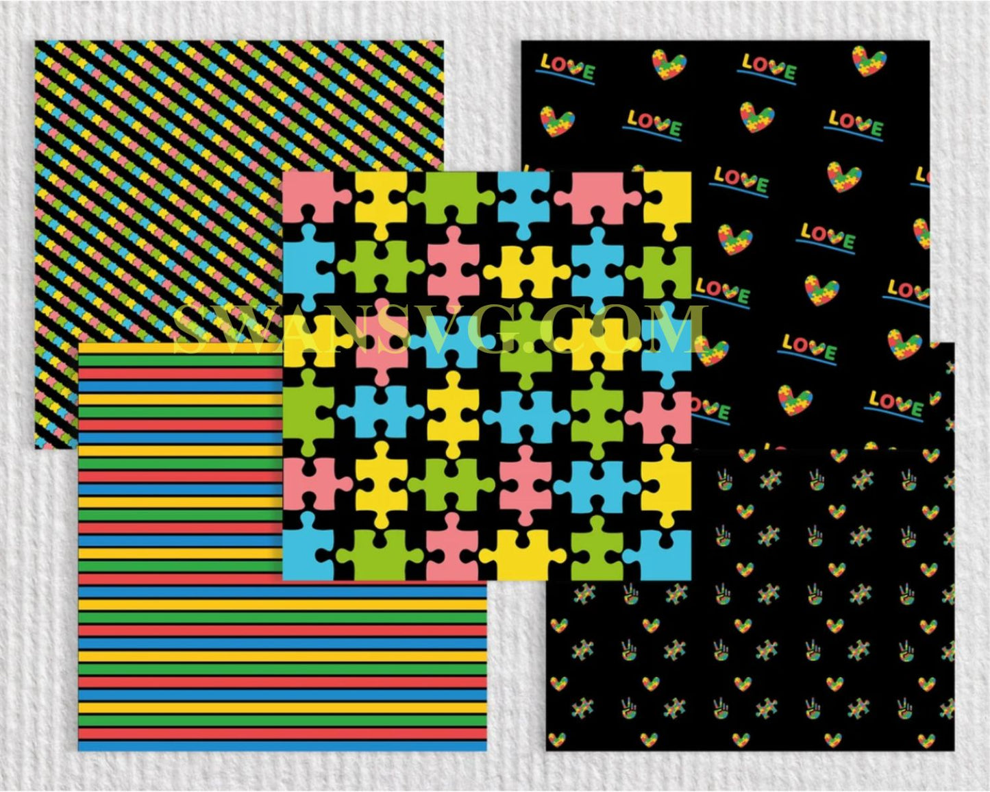 40 Autism bundle svg, au puzzle pattern bundle, autism digital paper