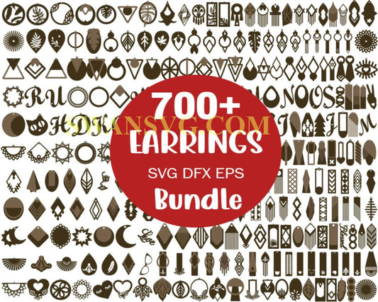 700 Earring svg, Leather Earrings svg, Earring Template svg bundle