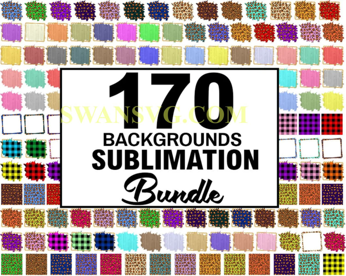 170 PNG Sublimation Designs, Sublimation Background Bundle