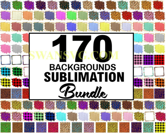 170 PNG Sublimation Designs, Sublimation Background Bundle