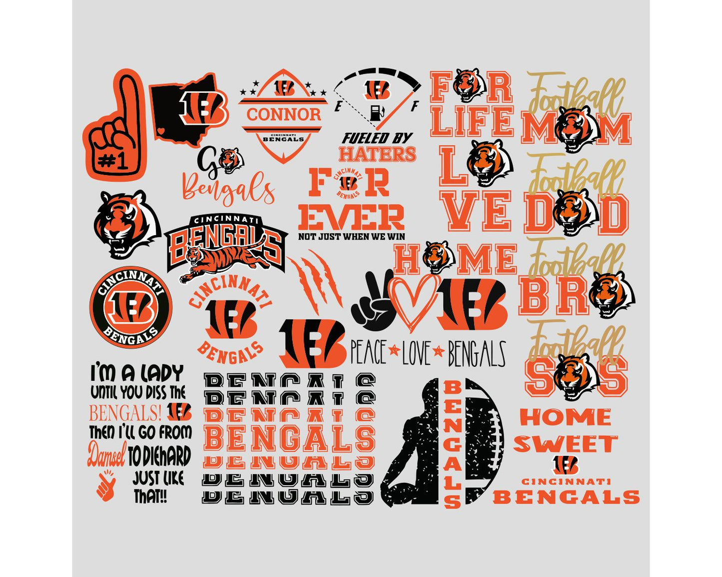 Cincinnati Bengals Bundle Svg, Bengals Svg, Bengals logo svg, Nfl svg