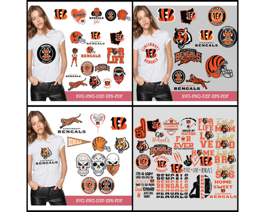 Cincinnati Bengals Bundle Svg, Bengals Svg, Bengals logo svg, Nfl svg