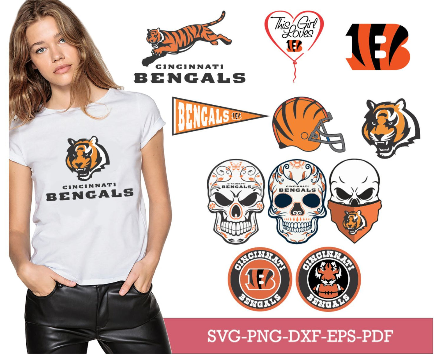 Cincinnati Bengals Bundle Svg, Bengals Svg, Bengals logo svg, Nfl svg