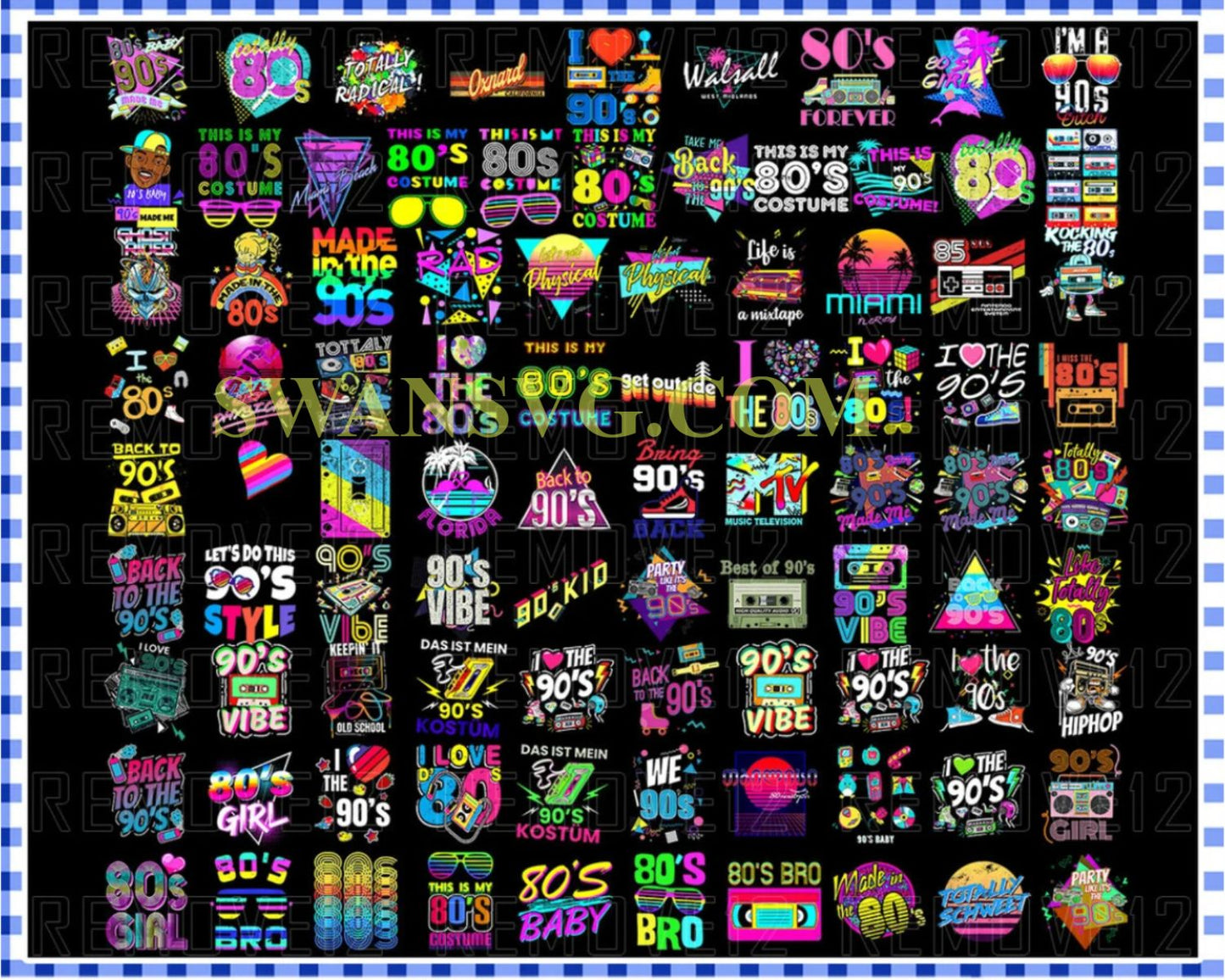 90 bundle 80s png, 80s Clipart, Neon 80s Clipart Bundle, Roller Skates