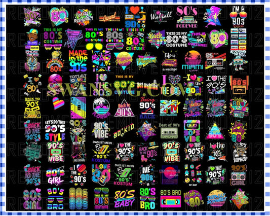 90 bundle 80s png, 80s Clipart, Neon 80s Clipart Bundle, Roller Skates