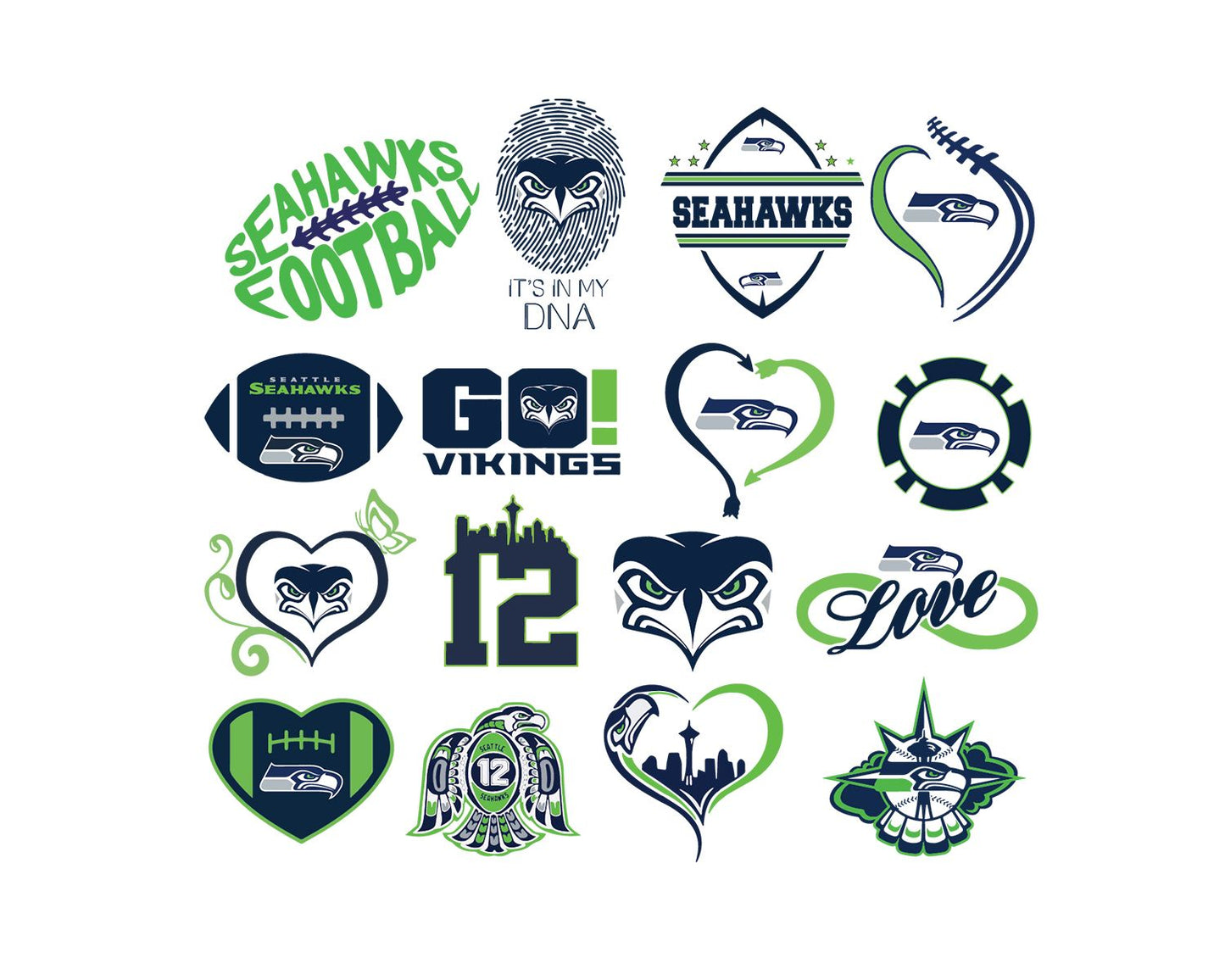 Seattle Seahawks Bundle Svg, Seahawks Svg, Seahawks logo svg