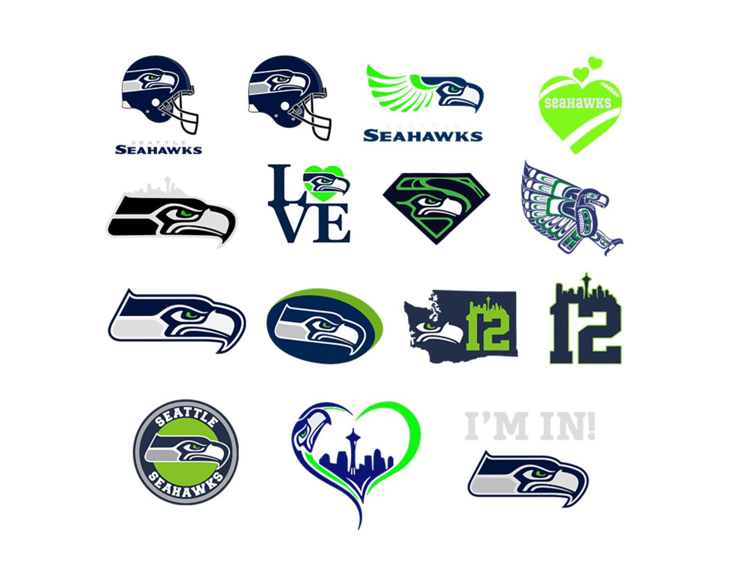 Seattle Seahawks Bundle Svg, Seahawks Svg, Seahawks logo svg