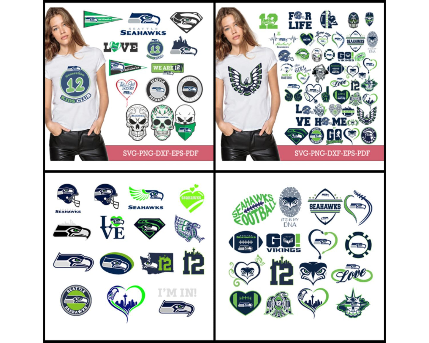 Seattle Seahawks Bundle Svg, Seahawks Svg, Seahawks logo svg