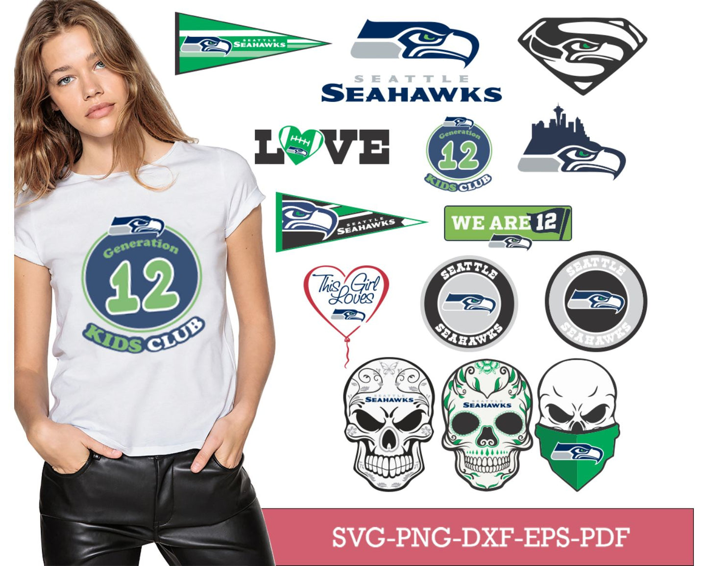 Seattle Seahawks Bundle Svg, Seahawks Svg, Seahawks logo svg