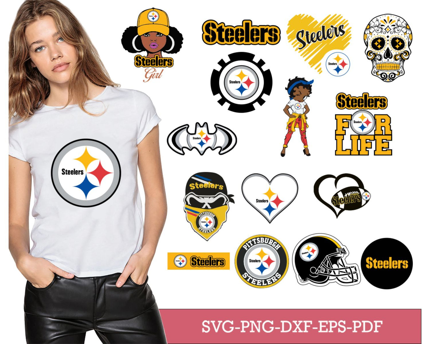 Pittsburgh Steelers Bundle Svg, Steelers Svg, Steelers logo svg