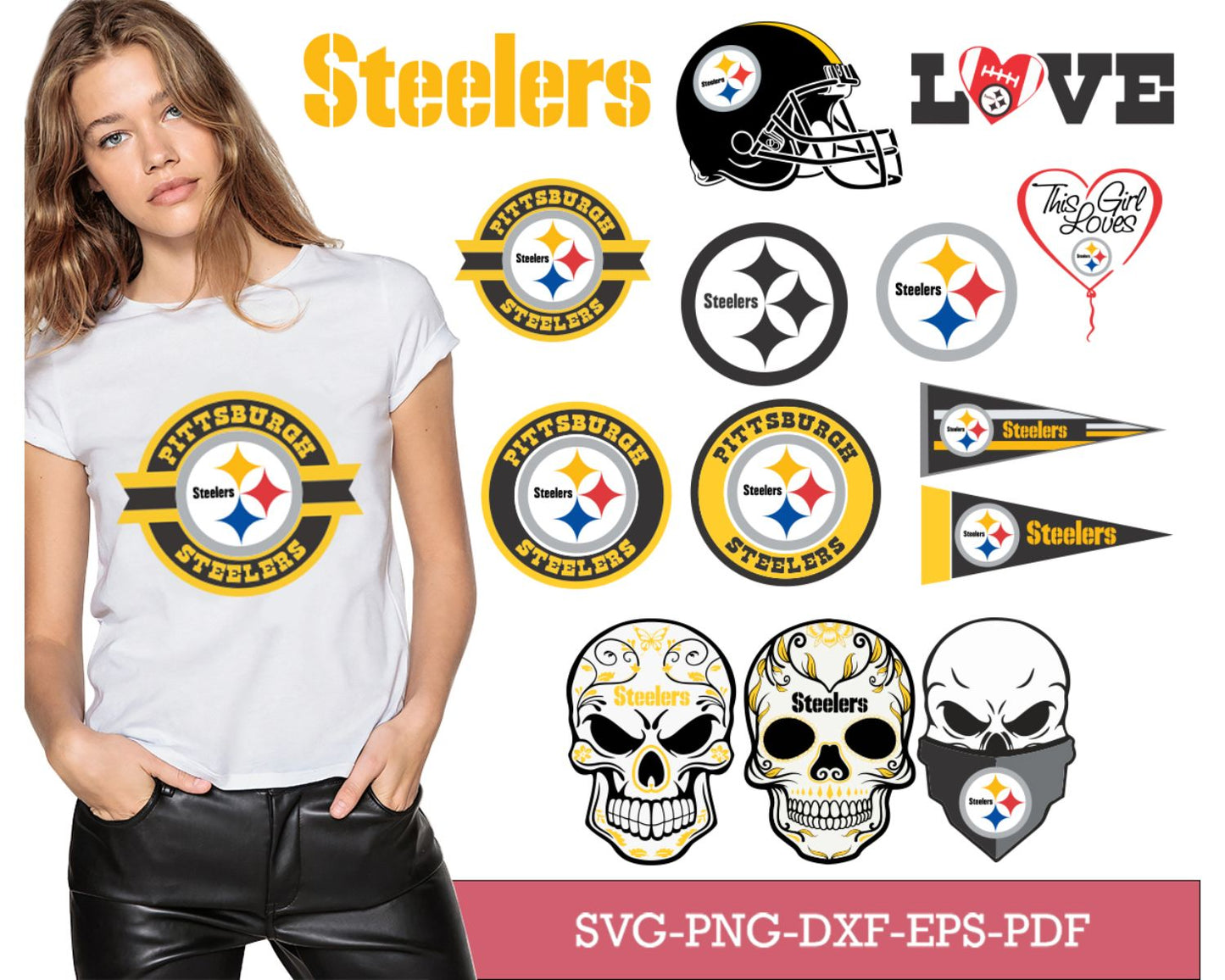 Pittsburgh Steelers Bundle Svg, Steelers Svg, Steelers logo svg