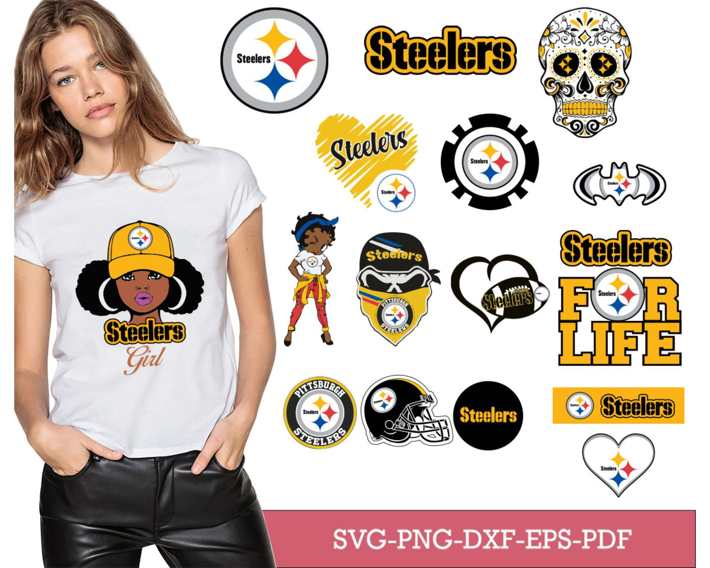 Pittsburgh Steelers Bundle Svg, Steelers Svg, Steelers logo svg