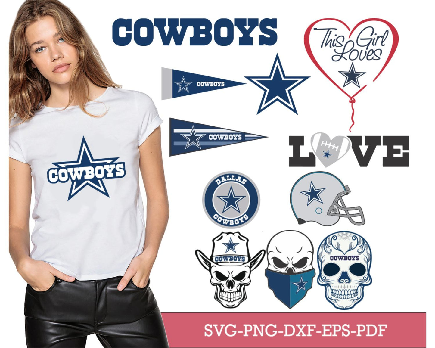 Dallas Cowboys Bundle Svg, Cowboys Svg, Cowboys logo svg, Nfl svg