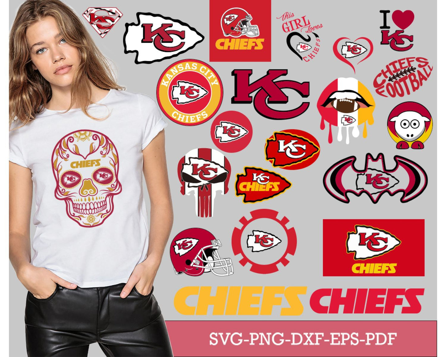 Kansas City Chiefs Bundle Svg, Chiefs Svg, Chiefs logo svg, Nfl svg